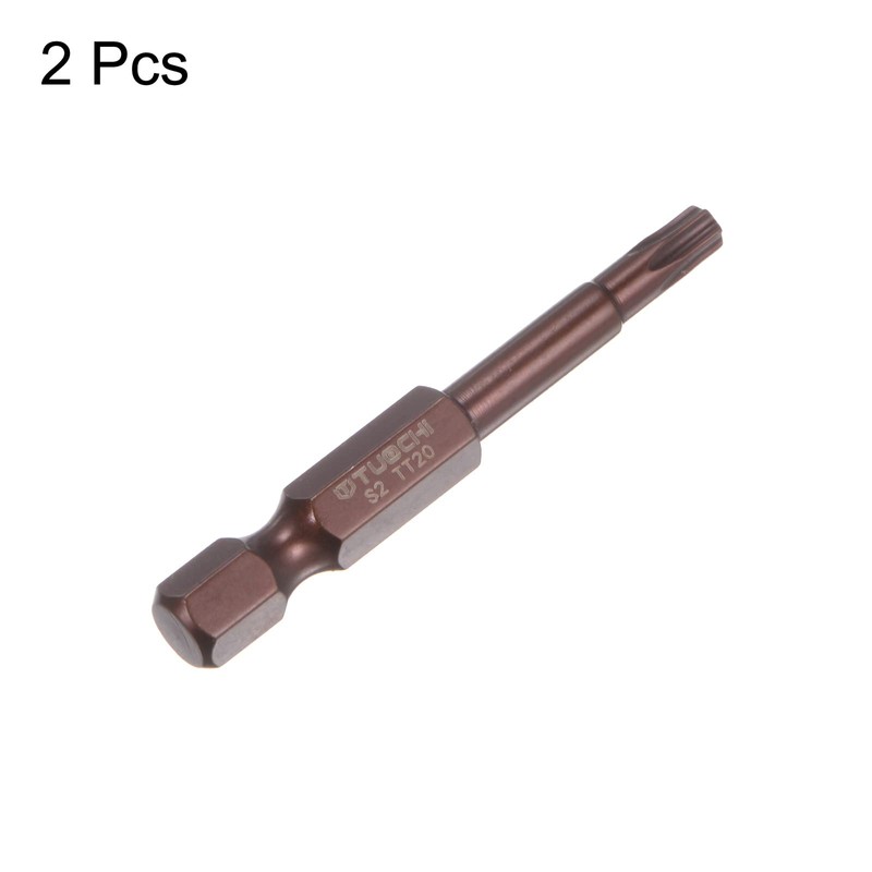 sourcing map 2pcs T20 Torx Bit 1/4" Hex Shank 2"