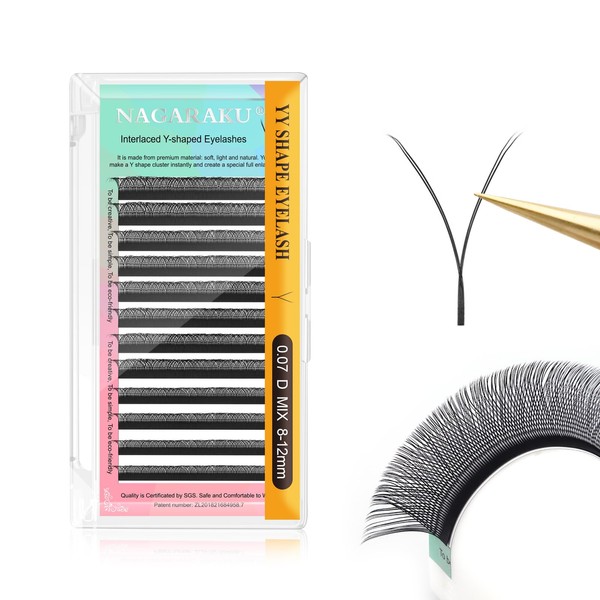 NAGARAKU YY Eyelash Extensions Supplies Y Lash Premade Fans 4D