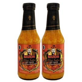 Baron West Indian Hot Pepper Sauce 14oz (Pack of 2)