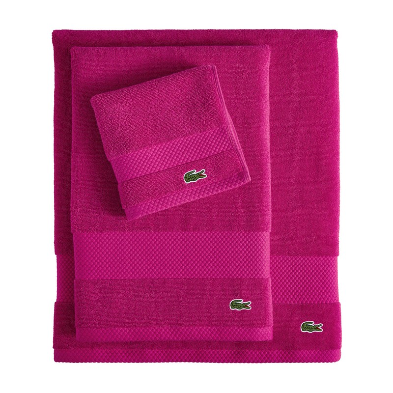 Lacoste Heritage Supima - Toalla de Mano de algodón, Magenta,