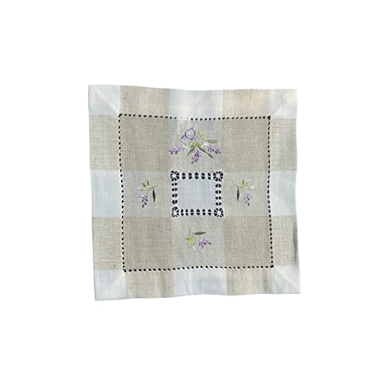 Table Runner Tablecloth Table Runner Embroidered Lavender White Beige (30