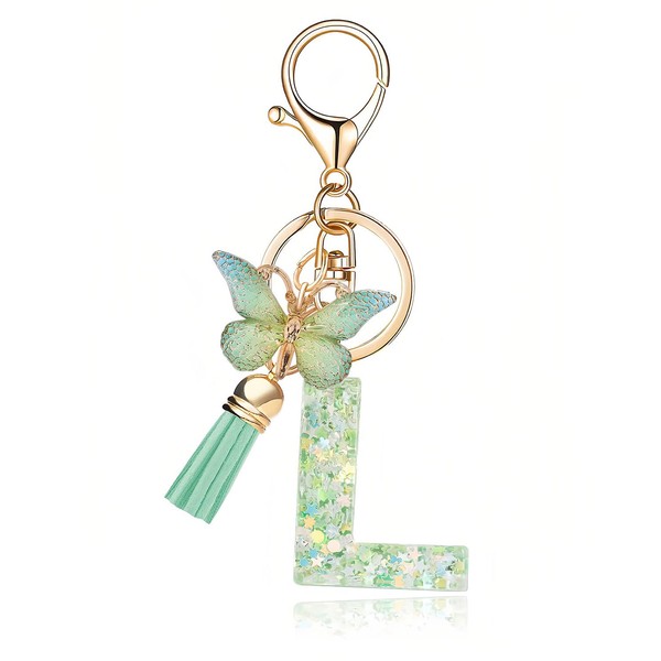 KGDUYC Keyring Girl Keyring with Initial Letters Pink Key Ring