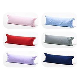 Large Size BOLSTER PILLOW CASES Only For Multiple Uses - 4 Sizes & 20 Colors Choice - Pregnancy Pillow case/Nursing Pillow/Maternity Pillow (Navy Blue - DOUBLE 4.6 Feet 54")