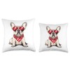 Frenchie Heart Bandana Cool French Bulldog Lover Valentines Throw Pillow