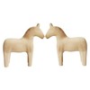 KOMBIUDA 2pcs Unfinished Wooden Horse Figurines for Painting Rustic Home