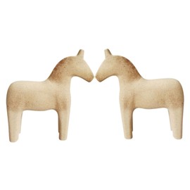 KOMBIUDA 2pcs Unfinished Wooden Horse Figurines for Painting Rustic Home Decor Statue for Farmhouse Style Centerpiece
