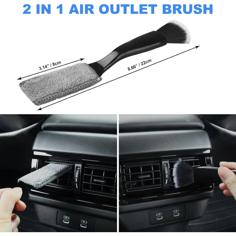 TTRCB 7PCS Car Detailing Brush Set, Ultra Soft Boars Hair