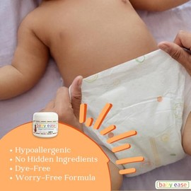 BabyEase - Diaper Rash Cream with Zinc Oxide and Aloe Vera - Recommended by Pediatricians and Pharmacists. Relief & Prevention, Hypoallergenic, Phthal