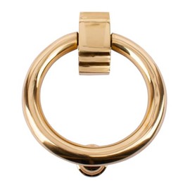 Dart Ring Cast Brass Door Knocker 118mm x 101mm - Polished Brass