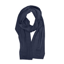 C.C Unisex Winter Thick Ribbed Knit Stretchy Plain Extra Long Scarf Wrap, Navy
