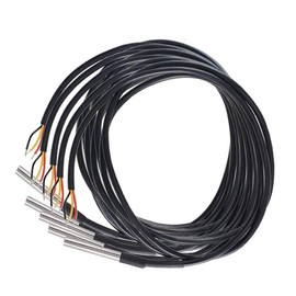 Hailege 5pcs DS18B20 Temperature Sensor Temperature Probe Stainless Steel Package Waterproof