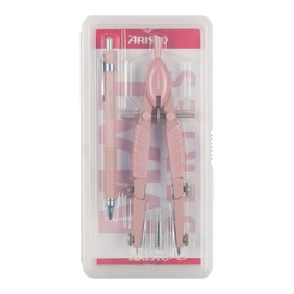 Aristo Topline Mat Series AR55802 Quick Adjustment Compass & Mechanical Pencil (Circles up to 370 mm Diameter, Replacement Leads, Die-Cast Zinc Legs) Rose