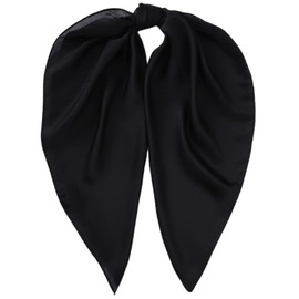 FAIRYGATE Black Scarf for Hair Satin Ladies Scarfs Pure Silk Women Shawls Head Scarves A2318