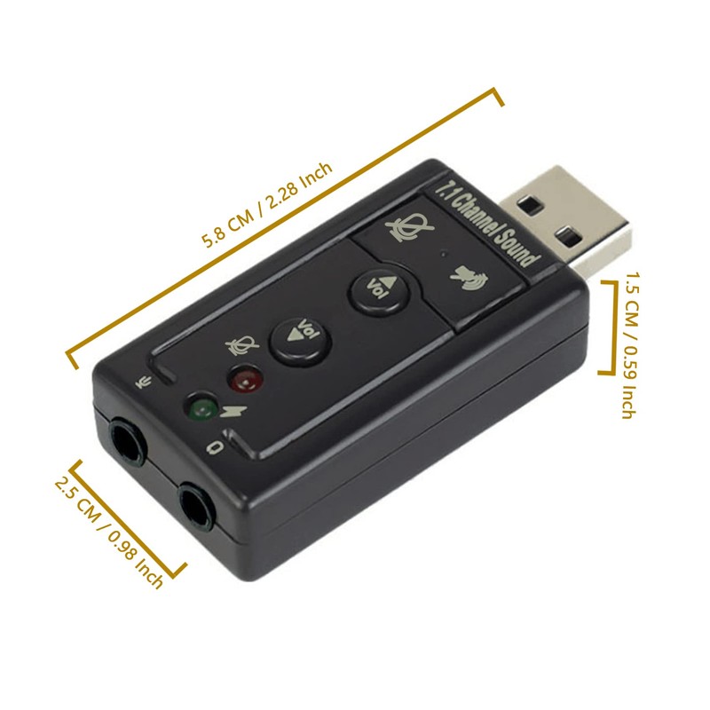 DSYJ 7.1 Channel USB External Sound Card Audio Adapter