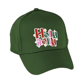 Hippowarehouse Holly Jolly Sack Premium Printed 5 Panel Baseball Cap hat OneSize Adults Bottle Green