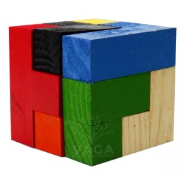 Vaga Cubo Soma Didactico De Madera Colores 6 Cm