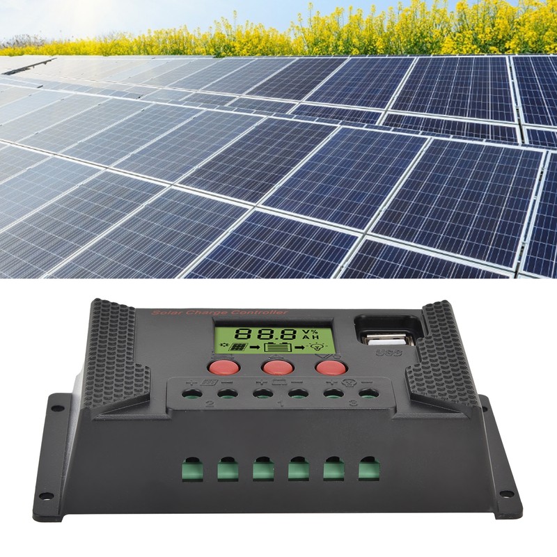 PWM LCD Solar Charge Controller 12V 24V 10A Battery Charge