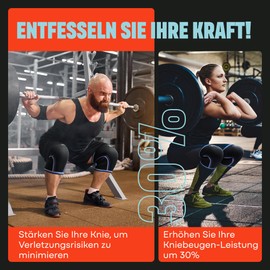 Mava Sports Kniebandage Männer & Damen - 7mm Neopren Knie-Kompressionsbandage für Cross Training, Fitnessstudio, Kniebeugen & Gewichtheben