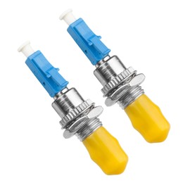 Duogalia 2 Pack Singlemode LC/UPC Male to ST/UPC Female Fiber Optic Adapter Connector Hybrid Optical Adapter/Coupler, Flange-Type Adapter