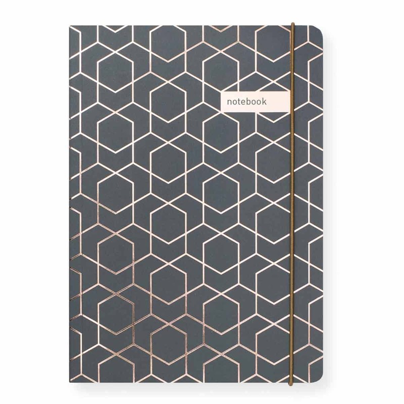 Matilda Myres Notebook & Pen - Rose Gold Foil -