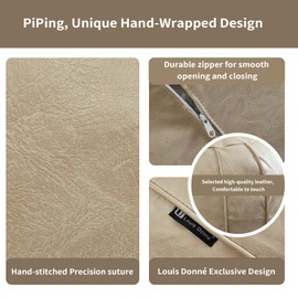 Unstuffed Round Pouffe, Supersoft Handmade Faux Decor Pouf Ottoman Cover, Storage Solution, Foot Rest, Footstool, Pouffe Seat or Balcony Office Indoor(White)…