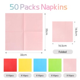 PARTY GO 50 Colourful 13 Inch Party Paper Cups for Boys and Girls Birthday Decoration Paper Tableware (Green, Blue, Pink, Red, Yellow)