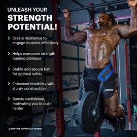 (Gray Camo) - Premium Dip Belt with Chain by DMoose Fitness - 35" Heavy Duty Steel Chain