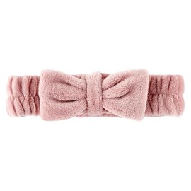 Bella Sleep + Spa Bow Headbands for Skincare Ultra Soft Plush Luxury Spa Headband, One Size, Dusty Rose
