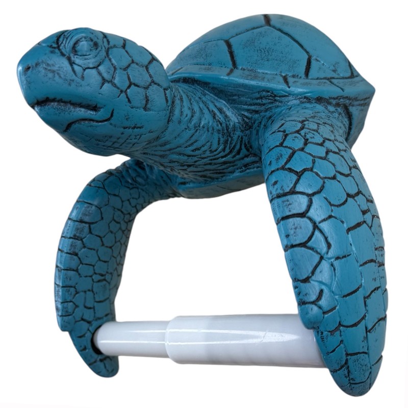 Sea Turtle Wall Mount Toilet Paper Roll Holder Rustic Nautical