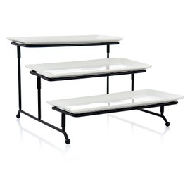 Elama Porcelain 3 Tier Rectangular Serveware Set (ELM-213)