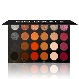 Ccolor- Cosmeticss - Paleta de sombras de ojos de 24 colores neutros, mate, brillante y metálico. Acabado brillante, muy pigmentado.                  