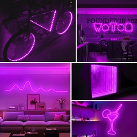 echosari Strip Lights USB 5V, 9.8Ft 180 LED Strip Lights Cuttable 2835 SMD Super Bright with Self-Adhesive DIY for Cabinet Photo Frames Desks Monitor Shelves Decor (Pink)