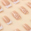 24pcs French Tip False Nails, Pink & Short Square Fake