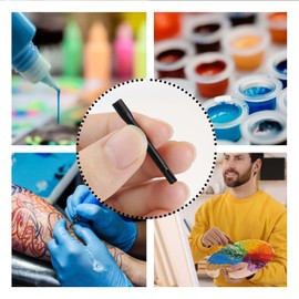 50 Pcs Tattoo Ink Mixer Sticks Watercolor Pigment Mixer Sticks for Electric Pigment Machine Tattoo Ink Mixing Tool for Color Mixer Machine Makeup Eyebrow Supplies Disposable Ink Mixing Sticks (Black)