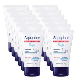 Aquaphor Aquaphor Baby Healing Ointment, Advanced Therapy for Chapped Cheeks and Diaper Rash, 3 oz. Tube (Pack of 12)