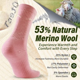 Merino Protect Merino Wool Socks for Women Winter Hiking Hunting Cycling Boot Socks Soft Cushion Warm Casual Thermal Socks