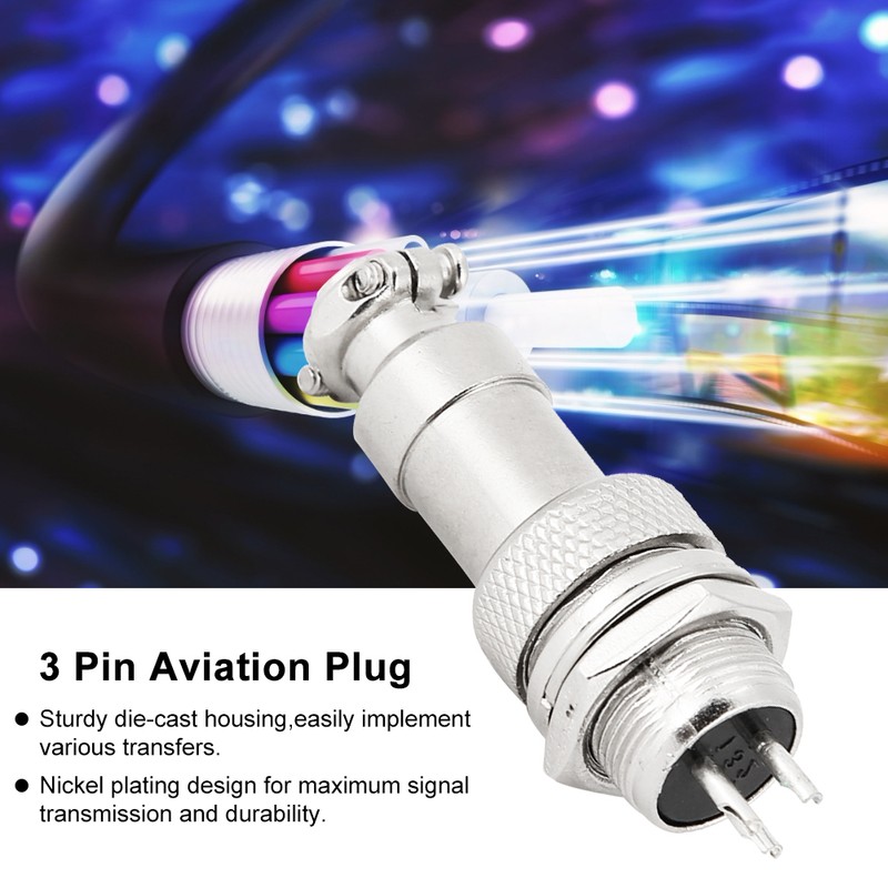 10pcs 3 Pin Aviation Plug M12 Socket Connector for Instrumentation