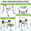 3-in-1 Shower Chair for Seniors, Foldable Bedside Commode, Height Adjustable
