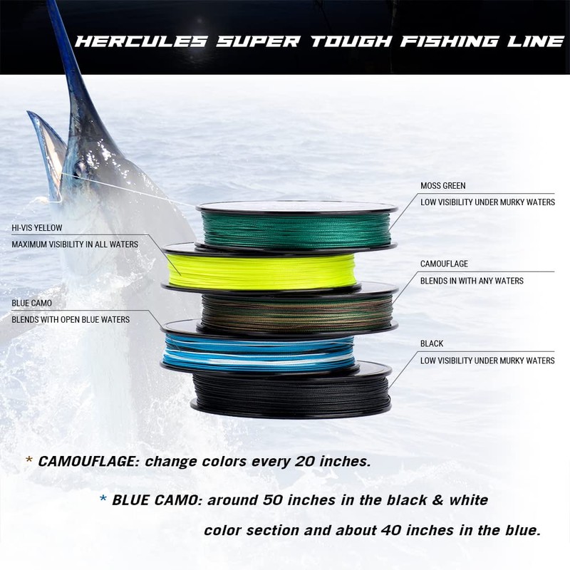 HERCULES Super Tough Braided Fishing Line 80 pounds Test Black