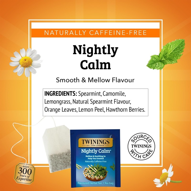 Twinings Nightly Calm Tea 20 Count Herbal Sleep Tea with
