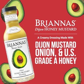 BRIANNAS Aderezo De Mostaza Y Miel Dijon Casero - Aderezo Fino Para Ensaladas Elaborado Con Ingredientes De Primera Calidad - Aderezo Kosher Y Sin Glu