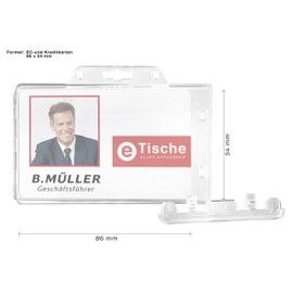 10 x Karteo Hard Plastic Pocket Wallet Identity ID Card Pass Badge Polycarbonate Transparent for a card Lockable with Key to Pro Set 1 Vertical/Horizontal Card Case ID card holder