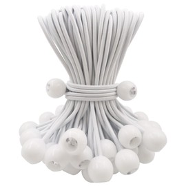 BINCKIN Bungee Balls 50 Pcs, 6 Inch Bungee Cords with Balls, Tent Accessories for Camping Tarp, Tents, Canopy and Fixings (White)