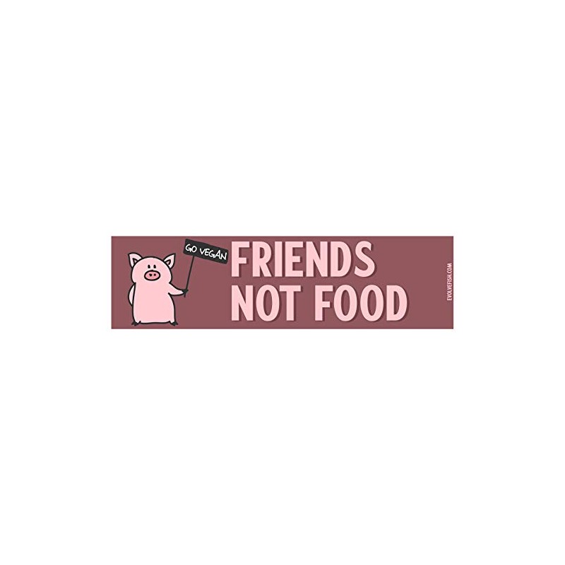 EvolveFISH Friends Not Food Go Vegan Bumper Sticker - [11"