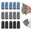 15pcs Anti-Cutting Finger Covers, Reusable Finger Protection Covers, Breathable Thumb Shields, Suitable for Cooking, Carving and Working (Gray, Black, Blue)