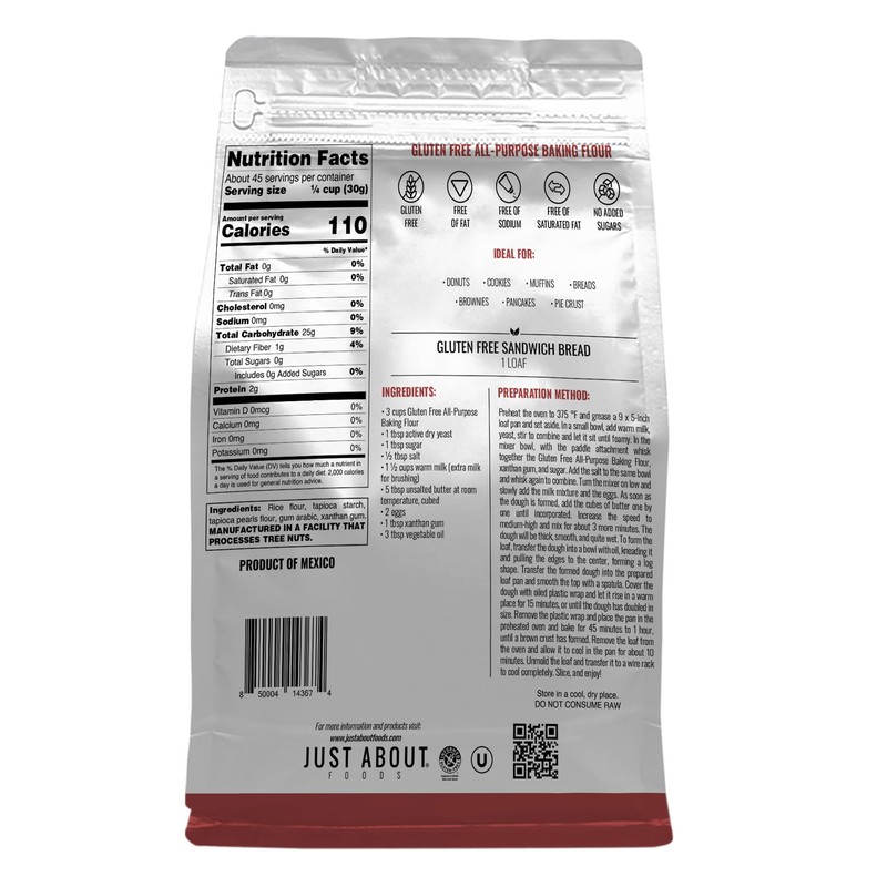 Just About Foods All Purpose Flour Gluten-Free, New Improved Formula,