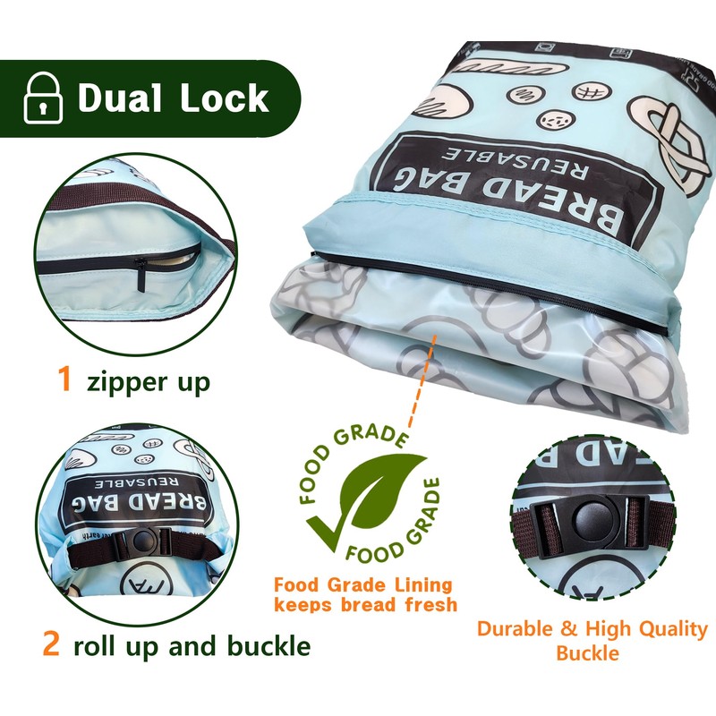 Mamiro Extra Large Reusable Bread Bags - 2 Pack for