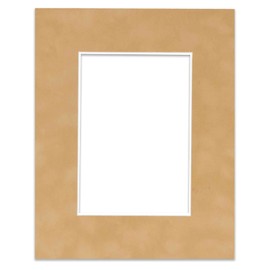 11x14 Mat for 8x10 Photo - Precut Beige Suede Picture Matboard for Frames Measuring 11 x 14 Inches - Bevel Cut Matte to Display Art 8 x 10 Inches - Acid Free ONE MAT with Backing Board & Clear Bag