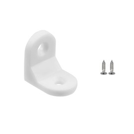 Chinflly Plastic Corner Braces,20 PCS 2 Holes Furniture Corner Brace Angle Bracket,90 Degree Angle 24x24x17mm Round Brackets,White