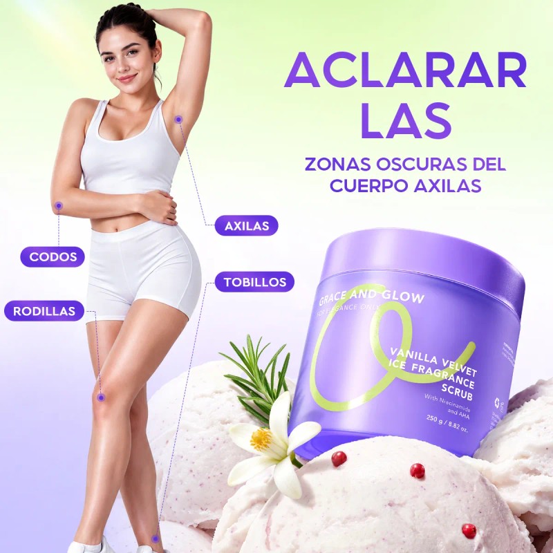 Grace And Glow Exfoliante+cepillo Corporal Violeta Vainilla